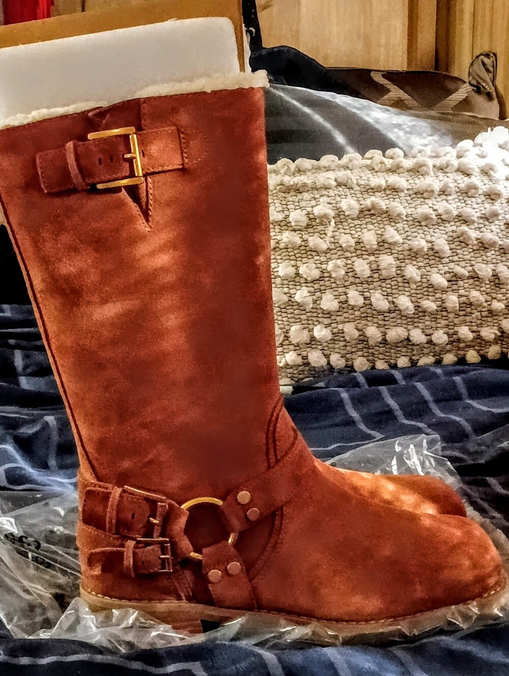 Micheal Khors Suede Mid-Calf Shearling Lined Boots